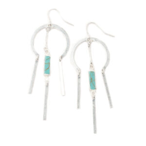 Dream Catcher Stone Earring - Turquoise/Silver