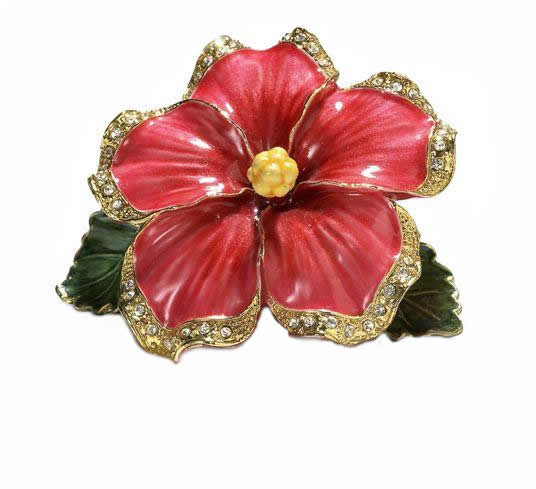 Red Hibiscus Trinket Box