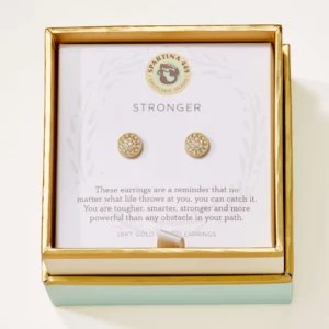 Sea La Vie Stud Earrings Stronger/Pavé Disk - Gold