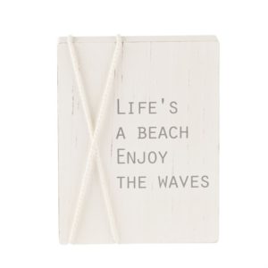 Mud Pie Life's A Beach Rope Block Plaque