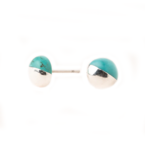 Dipped Stone Stud - Turquoise/Silver
