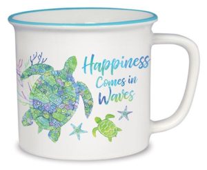 Cottage Mug - Happiness Comes in Waves