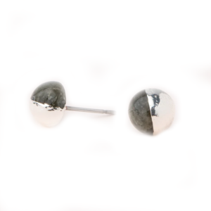 Dipped Stone Stud - Labradorite/Silver