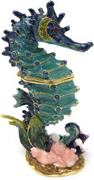 KUBLA CRAFTS aqua seahorse box