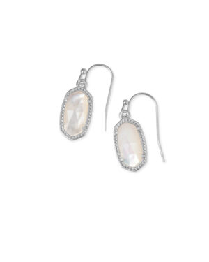 Lee Earrings - Rhodium with Mother of Pearl