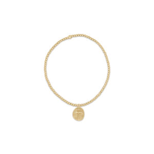Classic Gold 2mm Bead Bracelet - Small Inspire Charm