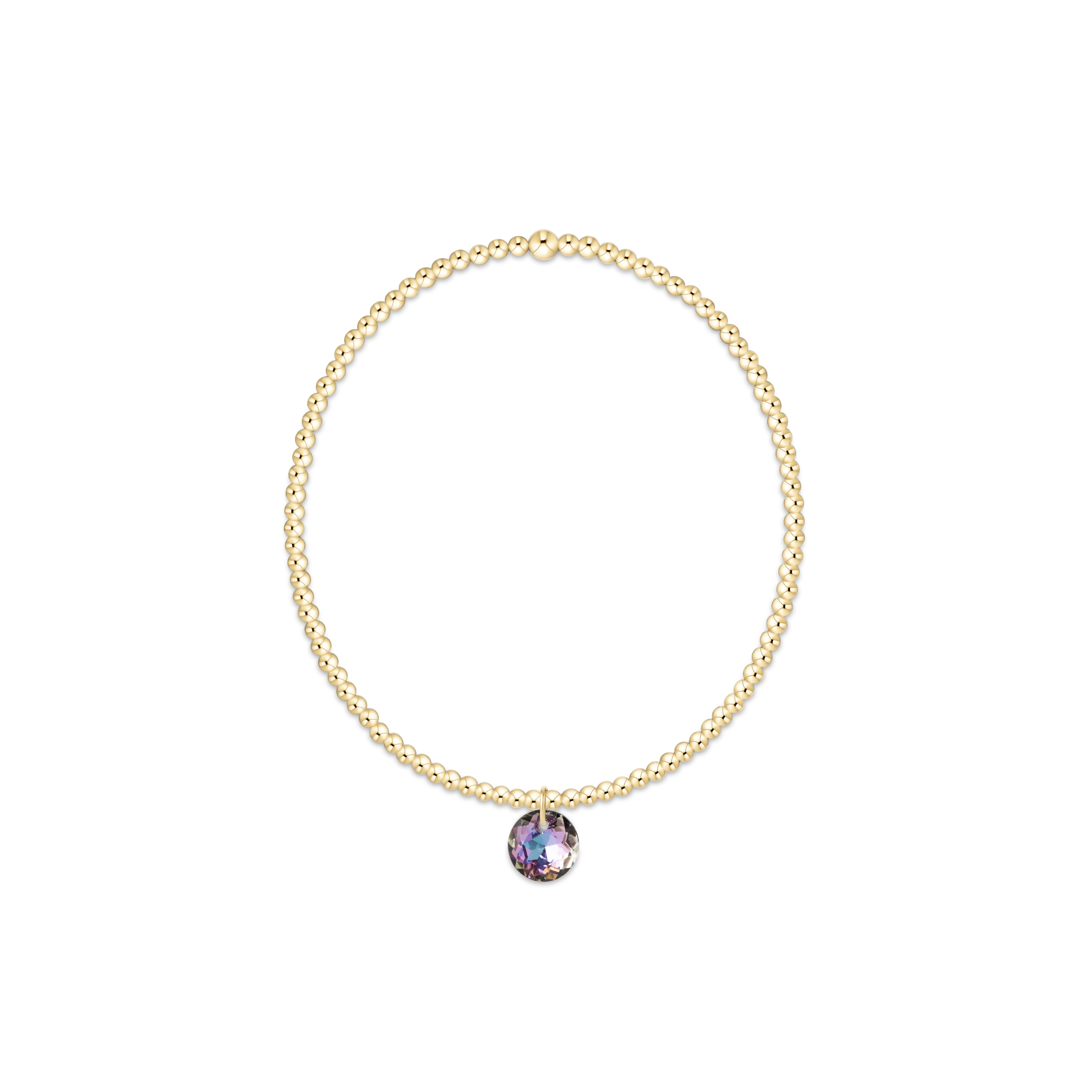 Reflection Bracelet - Gold 2mm Small Charm June