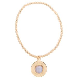Classic Gold 3mm Bead Bracelet - Athena Small Gold Charm - Gemstone