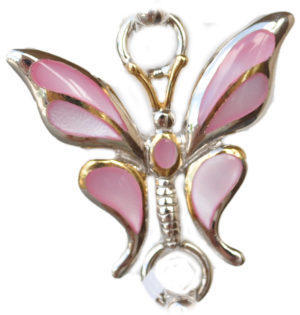 Sterling silver and 18kt gold Honey Butterfly Topperwith mother of pearl by kovel