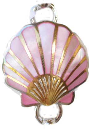 Sterling silver and 18kt gold scallop shell Topper with mother of pearl by kovel