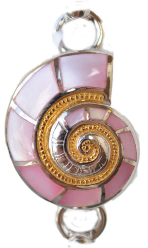 Sterling silver and 18kt gold Nautilus Shell Topper with mother of pearl by kovel