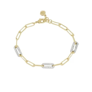 Diamante 3 Station Pavé Bracelet - Gold
