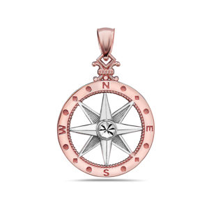 Medium Compass Rose Gold Pendant