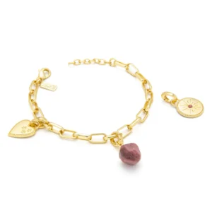 Interchangeable Charm Bracelet - Tourmaline/ Gold