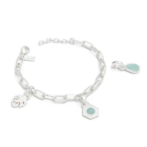 Interchangeable Charm Bracelet - Amazonite/ Silver