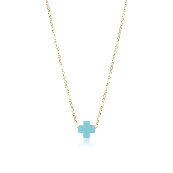 Egirl 14" Signature Cross Necklace - Bright Pink