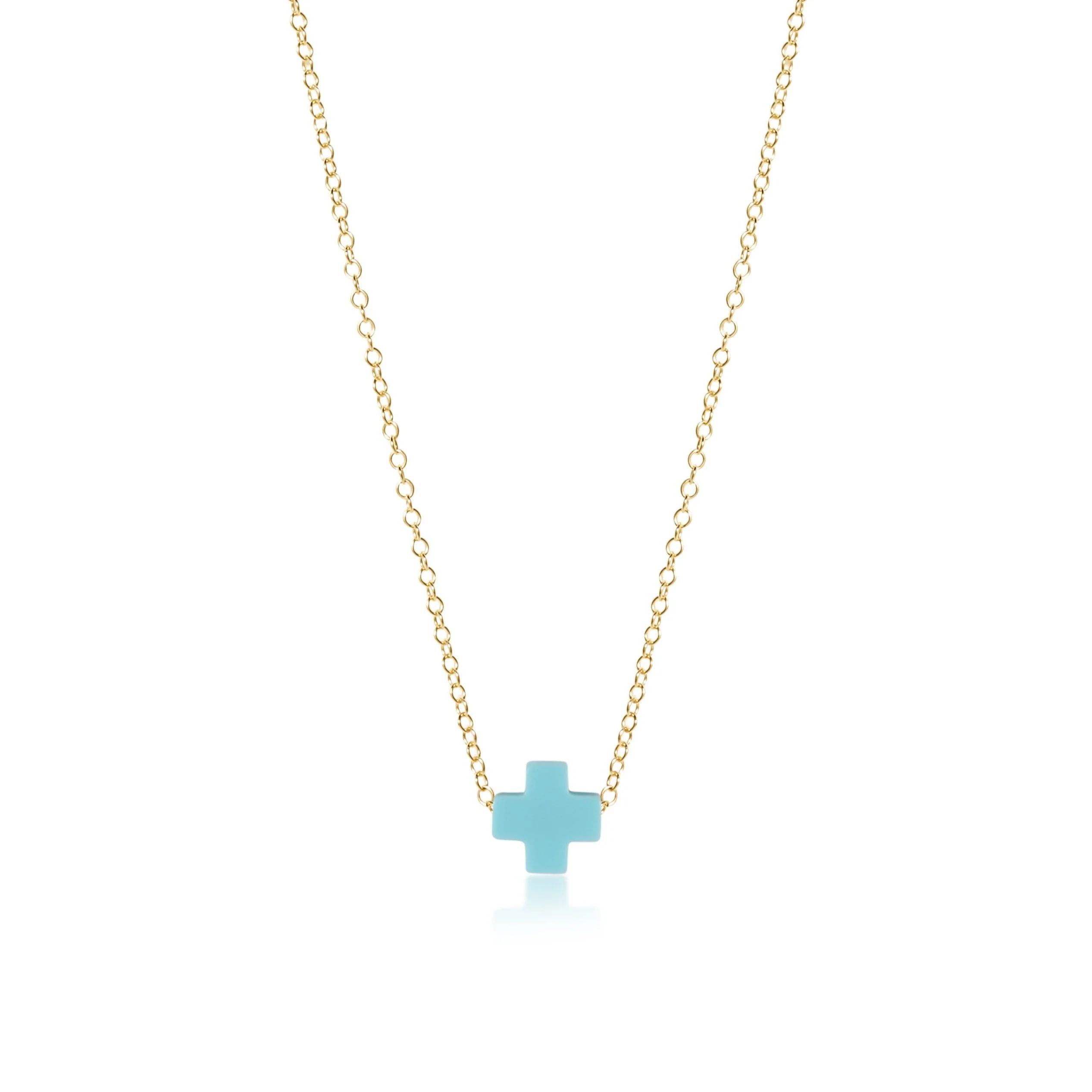 Egirl 14" Signature Cross Necklace - Off White