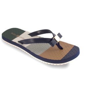 Katie Navy Navy color block arched flip flop with soft ribbon thong switch flops by lindsay phillips