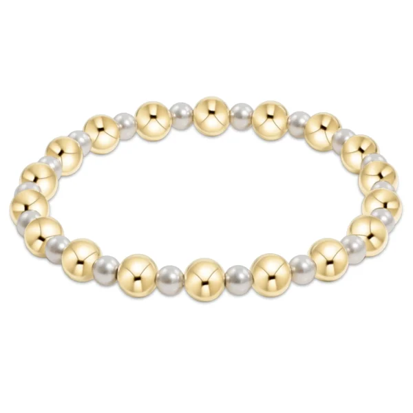 Sterling Pearl Classic Grateful Pattern 4mm Bead Bracelet