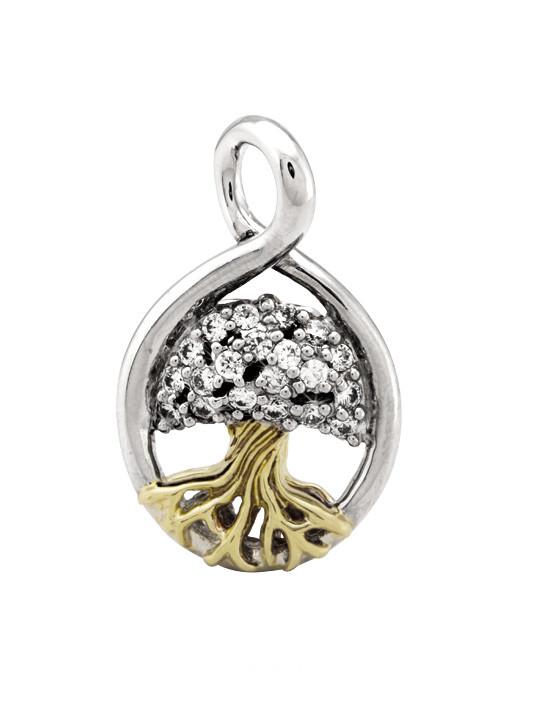 two tone pave accented tree of life handcrafted by john medeiros
