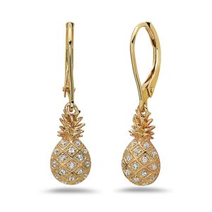 Pineapple Yellow Gold Earrings with Diamonds