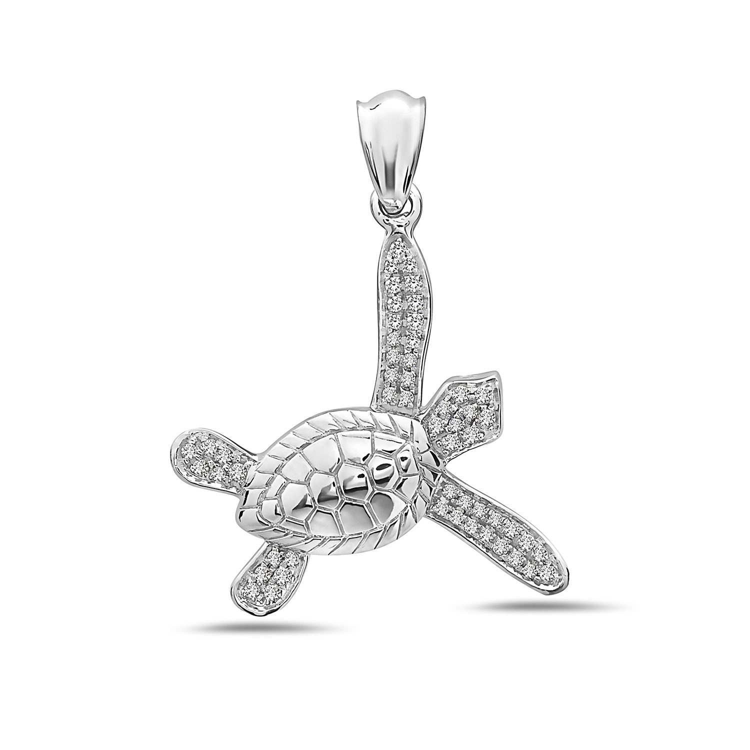 White gold turtle pendant Clearance