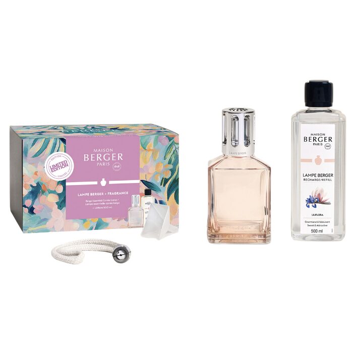 Carree Beige Lamp Set with Liliflora