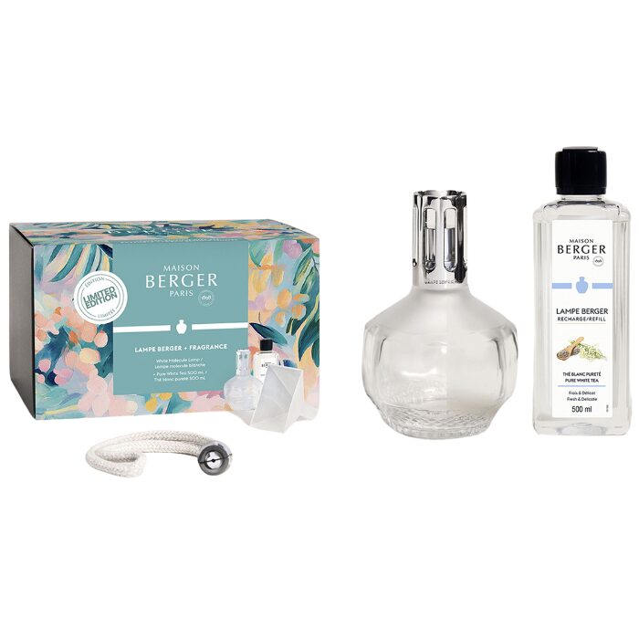 Molecule White Lamp Set with Pure White Tea