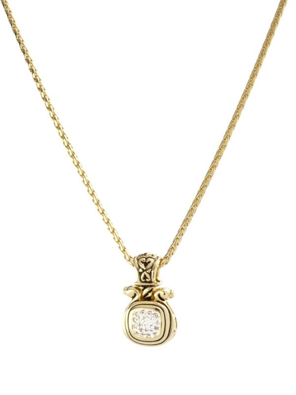 Anvil Gold & Pave Large Slider with chain handmade by john medeiros