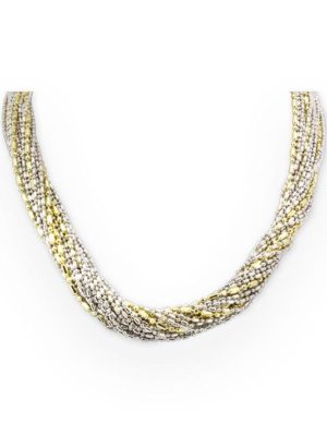 two tone Twisted Bead Collection 20 Strand Necklace handcrafted by john medeiros