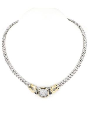 Pavé Double Strand Horseshoe Necklace handcrafted by john medeiros