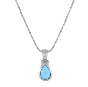 Opalas Do Mar Adjustable Large Pear-Shaped Stone Pendant