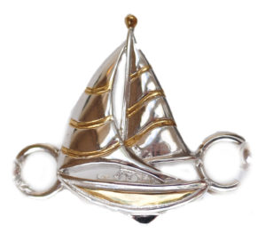 Sterling silver and 18kt gold Sailboat Topper by kovel