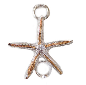 Sterling silver and 18kt gold Dimple Starfish Topper by kovel