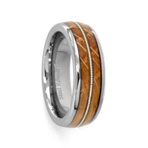 Tennessee Whiskey Barrel Wood & Guitar String Ring - 8MM