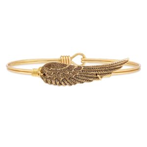 Angel Wing Bangle Bracelet in Rustic Gold by luca and danni