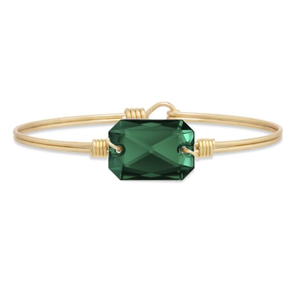 Dylan Bangle Bracelet in Emerald handmade in the USA by luca + danni