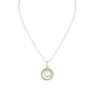 Cordão Circle With Inset Pendant Necklace 16-18"
