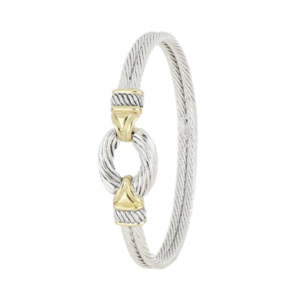 Cordão Double Wire Bracelet 7.0" Two Tone by John Medeiros Jewelry Collections.