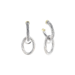 Cordão LG Oval Post With Drop Two Tone Earring John Medeiros