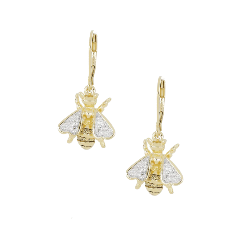 20th Anniversary Gold Queen Bee French Wire Earring