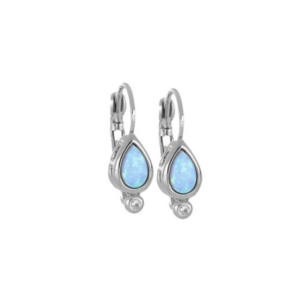 Opalas do Mar Collection - Blue Pear Opal French Wire Earrings John Medeiros