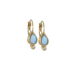 Opalas do Mar Collection - Blue Pear Opal French Wire Earrings John Medeiros