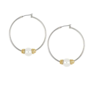 Pérola Collection - Pearl Large Hoop Earrings by John Medeiros Jewelry Collections