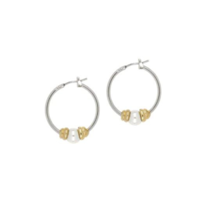 Pérola Collection - Pearl Small Hoop Earrings by John Medeiros Jewelry Collections
