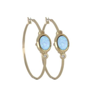 Opalas do Mar Collection - Blue Opal Oval Hoop Earrings