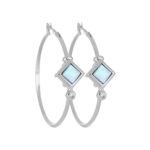 Opalas do Mar Collection - Blue Diamond Opal Hoop Earrings