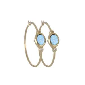Opalas do Mar Collection - Blue Opal Oval Hoop Earrings