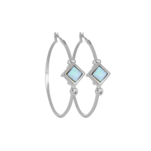 Opalas do Mar Collection - Blue Diamond Opal Hoop Earrings John Medeiros