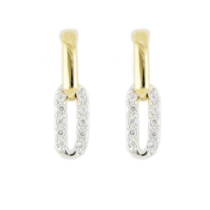 Diamante - Small Two Link Pavé Post Earrings by John Medeiros Jewelry Collections